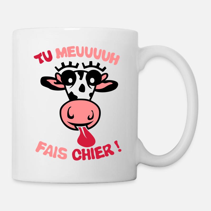 tu meuh fais chier vache expression - Mug blanc - blanc