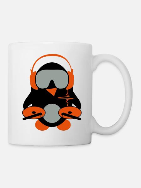 dj penguin - Tasse - Weiß