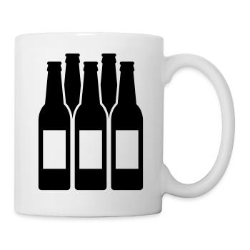 Bierflaschen - Tasse - Weiß - Rechts