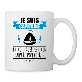 Je suis capitaine idée cadeau bateau - Mug blanc - blanc - Droite