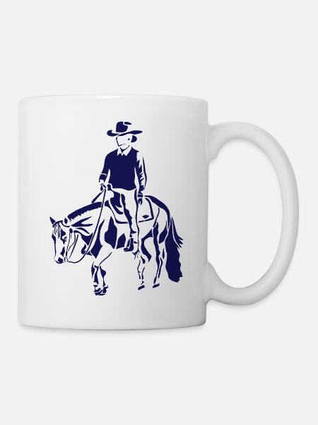 Freizeitpferd Westernreiter - Tasse - Weiß