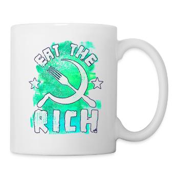 Mange les riches - Couteau et fauceur - Mug blanc - blanc - Droite
