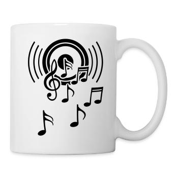 happy music sound waves - Mug - white - Right