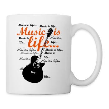Music is life - Tasse - Weiß - Rechts