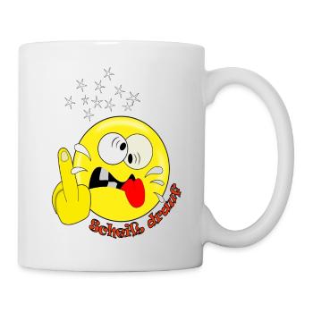 Lustig Smiley spaßig - Tasse - Weiß - Rechts