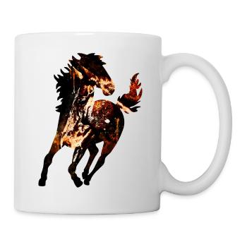 gxp braunes Pferd Spritzer Wasserfarbe - Tasse - Weiß - Rechts