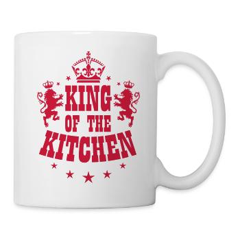 07 KING of the Kitchen Löwen Krone - Tasse - Weiß - Rechts