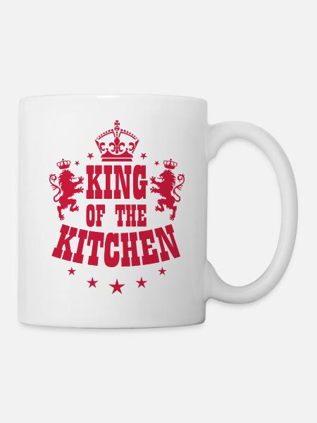 07 KING of the Kitchen Löwen Krone - Tasse - Weiß