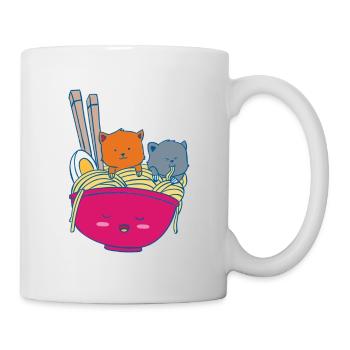 Ramen Pasta Soup Anime Kawaii Cats Gift - Mug - white - Right