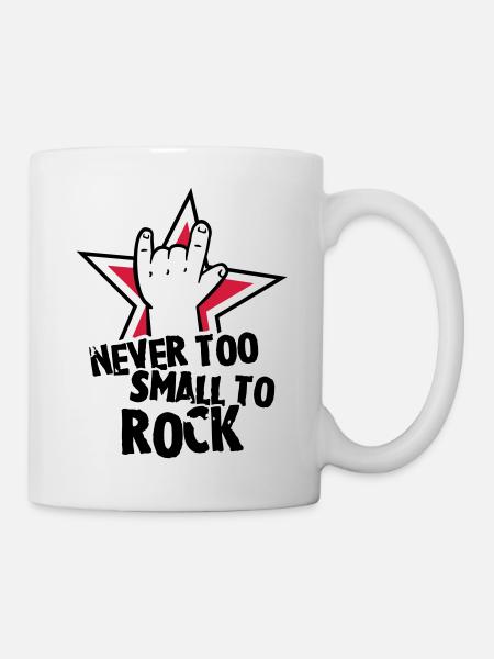 never too small to rock - geburt - baby -kleinkind - Mug blanc - blanc