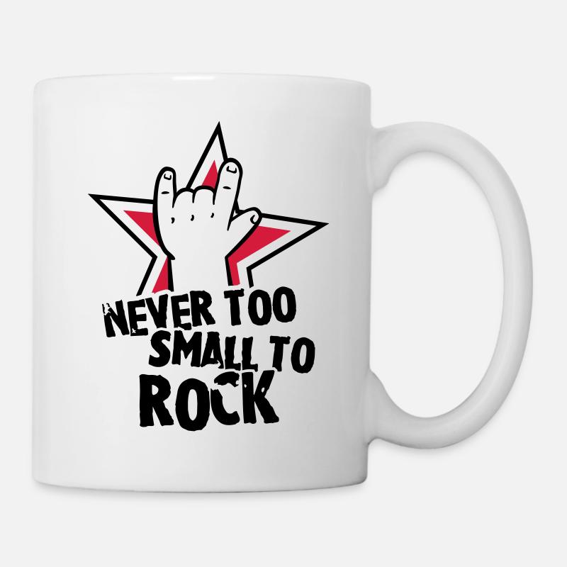never too small to rock - geburt - baby -kleinkind - Mug blanc - blanc