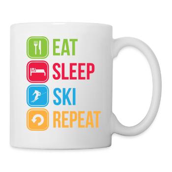 Manger sommeil Ski Répéter - Mug blanc - blanc - Droite