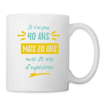 Anniversaire homme 40 ans - Mug blanc - blanc - Droite