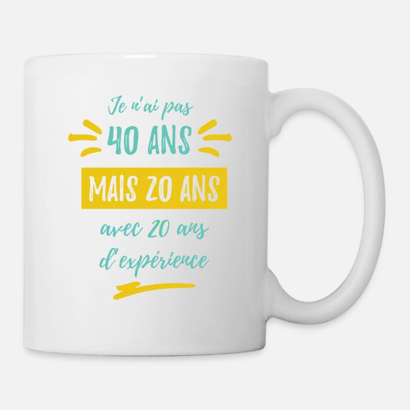 Anniversaire homme 40 ans - Mug blanc - blanc
