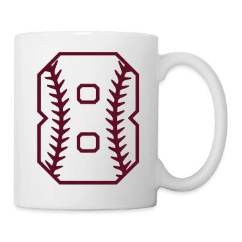 Baseball nombre softball numéro 8 huit cadeau cool - Mug blanc - blanc - Droite