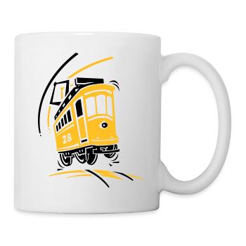 Tramway 28 cartoon Lisbonne - Mug blanc - blanc - Droite