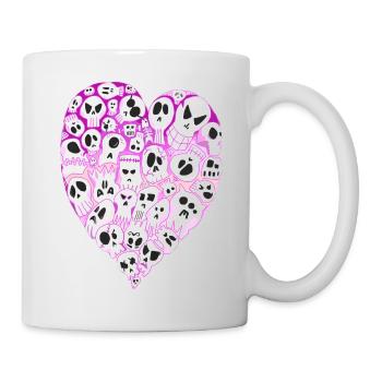 Happy Valentine Skulls - Mug blanc - blanc - Droite