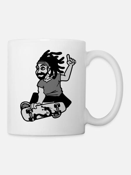 skateboard - Mug blanc - blanc