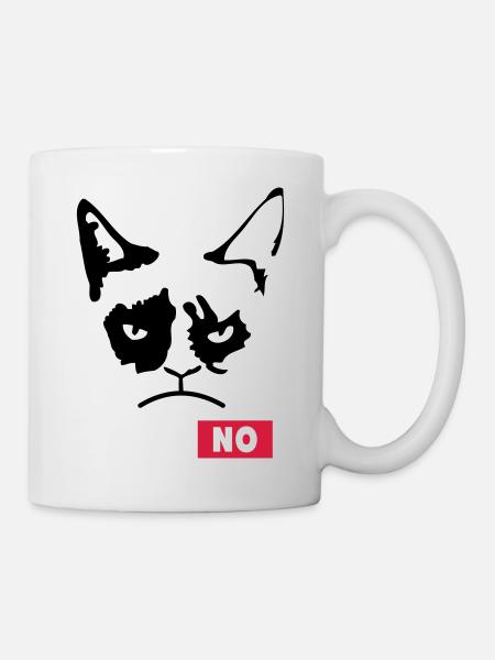 Chat grincheux - Mug blanc - blanc