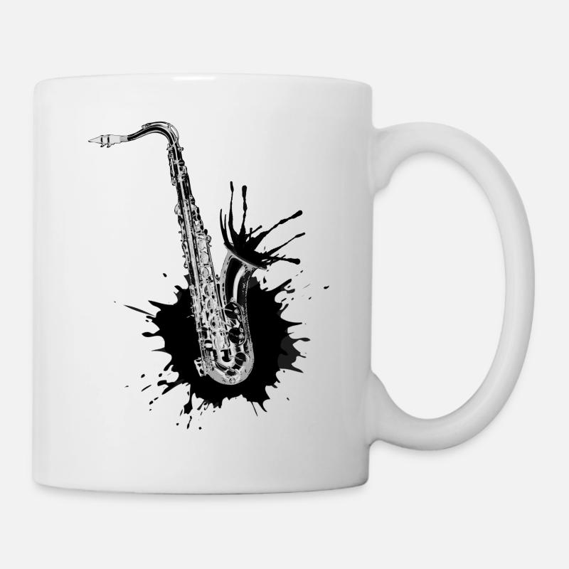 Black Saxophone - Mug blanc - blanc
