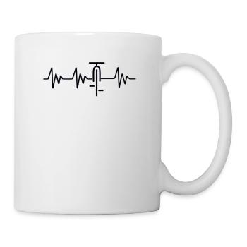Bike heartbeat love cyclist cyclist bike - Mug - white - Right