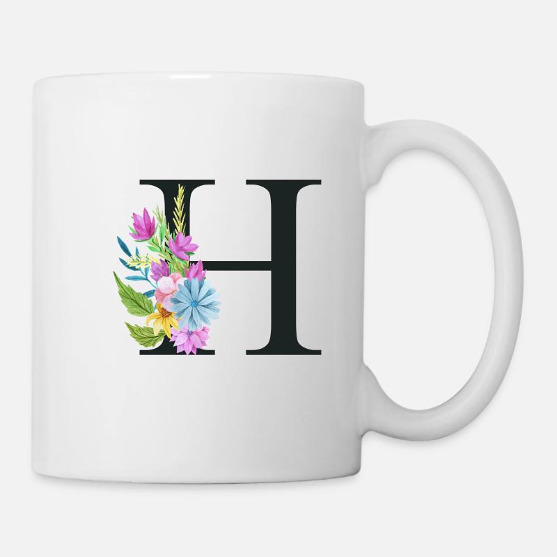 H Schwarz - Tasse - Weiß