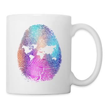 Colorful fingerprint with world map world countries - Mug - white - Right