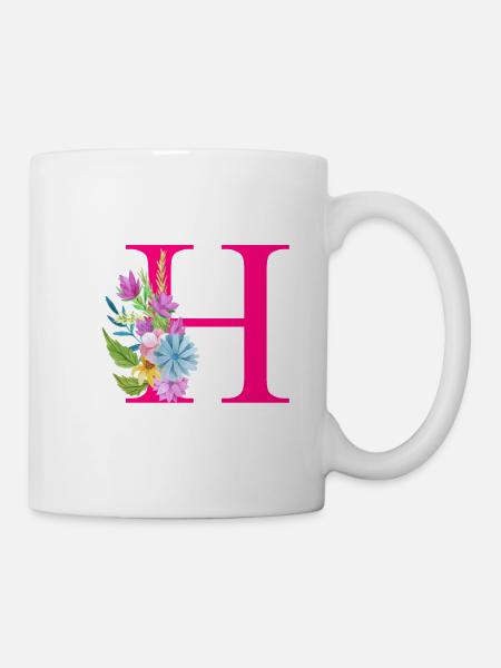 H letter Pink - Mug - white