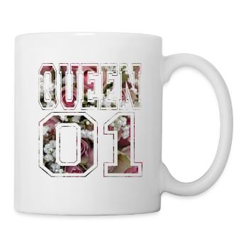 Queen 01 King Queen Paar-Liebe Rosen - Tasse - Weiß - Rechts