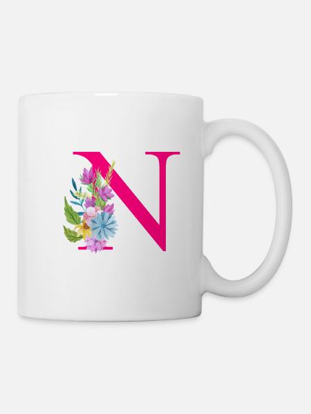 N lettre rouge - Mug blanc - blanc