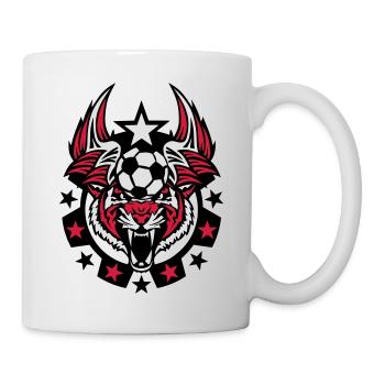 football soccer sport tiger logo tiger ballo - Mug - white - Right