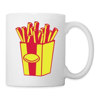 Pommes - Tasse - Weiß - Rechts