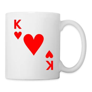 Kartenspiel Karte Herz König King - Tasse - Weiß - Rechts