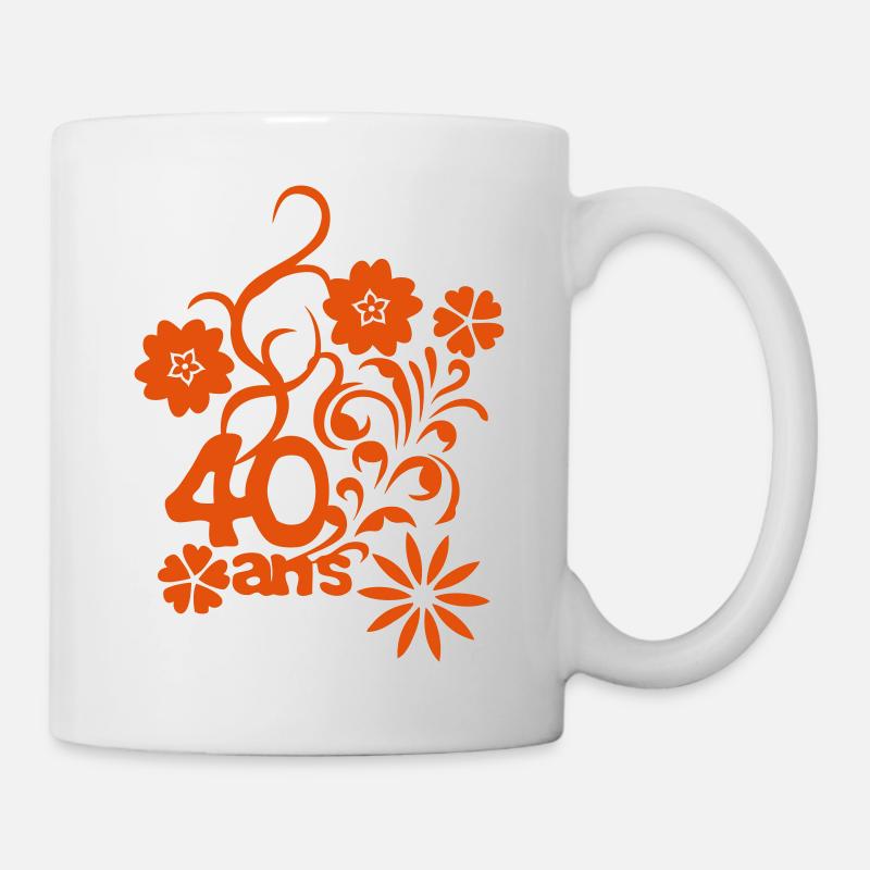 40 ans fleur anniversaire - Mug blanc - blanc