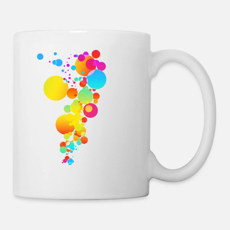 Colorful Bunt Rund Kreise Farbe Modern - Tasse - Weiß