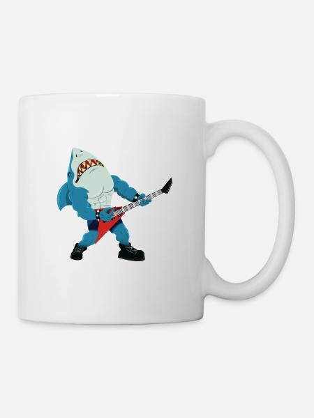 Rock’n’roll - Metal - Hardrock - Hai gitarre - Mug blanc - blanc