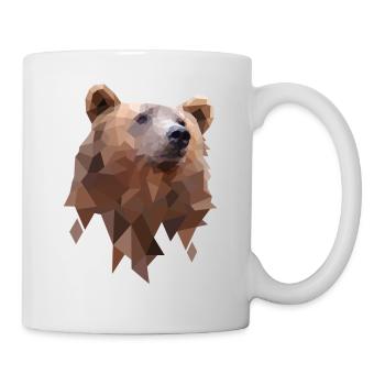 Polygon Bear Design - Bear Geometry Illustration - Mug - white - Right