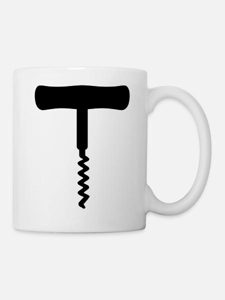 Korkenzieher - Tasse - Weiß