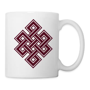 Tibetan endless knot, eternal, buddhism, celtic - Mug - white - Right
