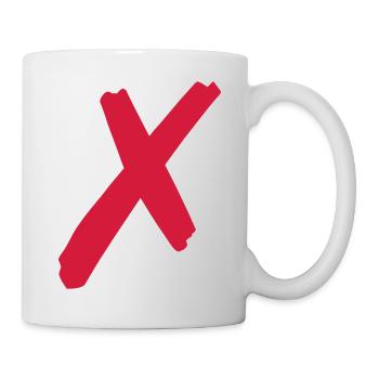 X rot - Tasse - Weiß - Rechts