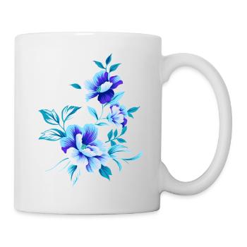 Schöne blaue Blumen Blume blau Sommer sommerlich - Tasse - Weiß - Rechts