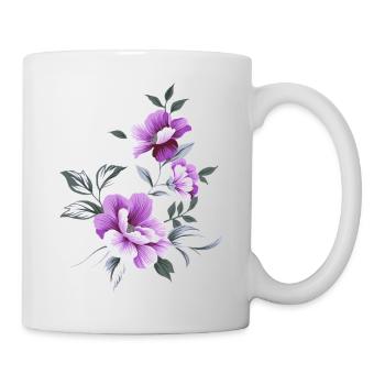Schöne Blumen Blume lila schön Sommer sommerlich - Tasse - Weiß - Rechts