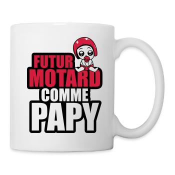 futur motard comme papy - Mug blanc - blanc - Droite