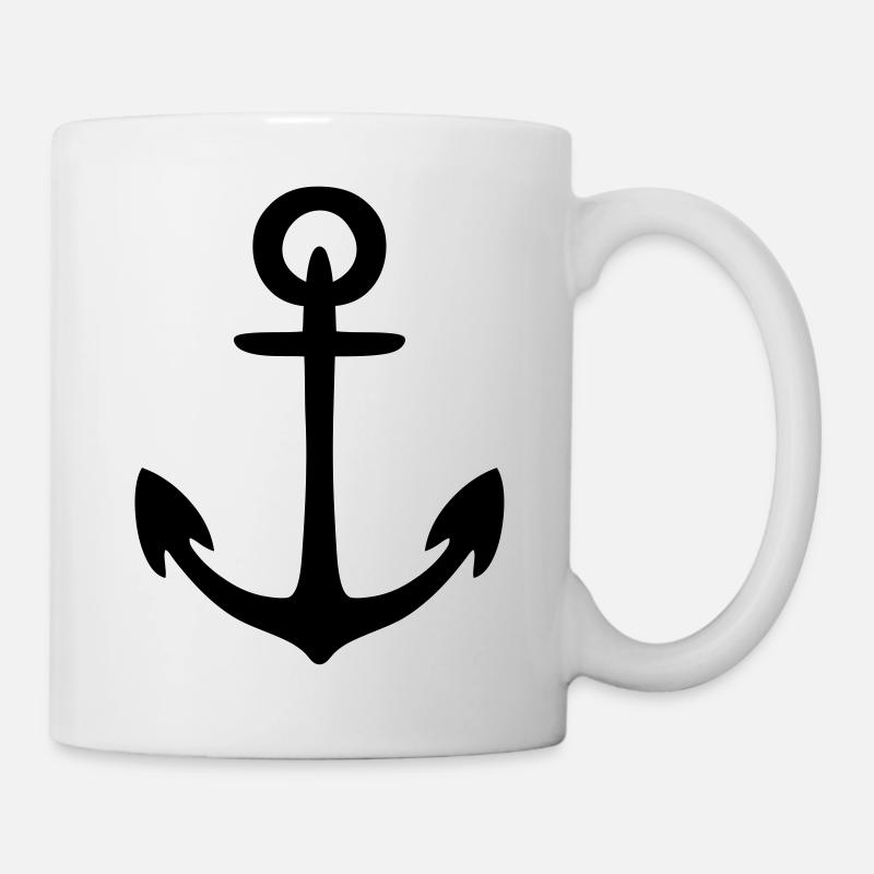 anker vintage symbol sailing boat - Tasse - Weiß