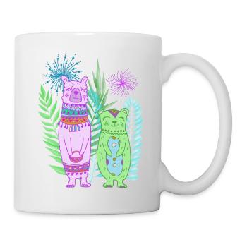 Lama Freundschaft - Tasse - Weiß - Rechts
