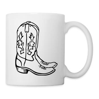 Cowboystiefel - Tasse - Weiß - Rechts