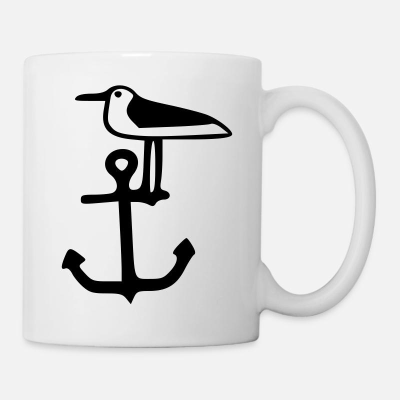 Möwe auf Anker - Tasse - Weiß