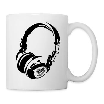 DJ Headphones for Bright Shirts - Mug - white - Right