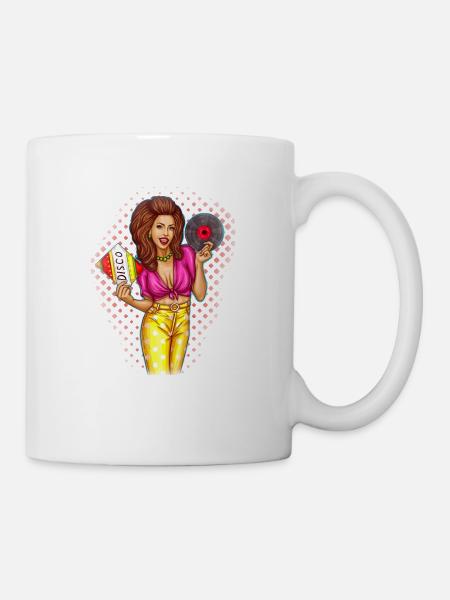 Pin up girl. Music. gift idea - Mug - white