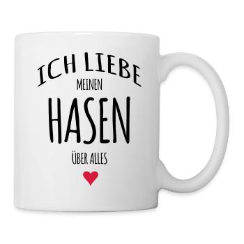 Ich liebe Hasen Häschen Geschenke - Tasse - Weiß - Rechts